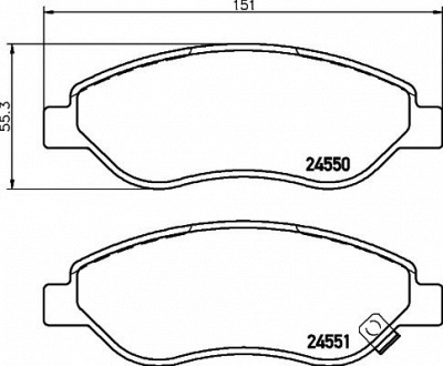 HELLA PAGID 8db355013401 -  Комплект тормозных колодок, дисковый тормоз